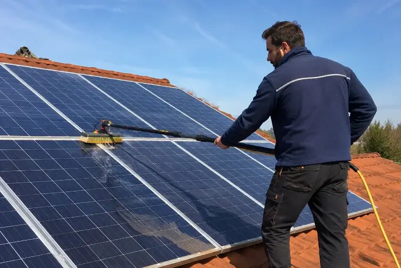 Nettoyage et entretien de panneaux solaires au Gué-d'Alleré